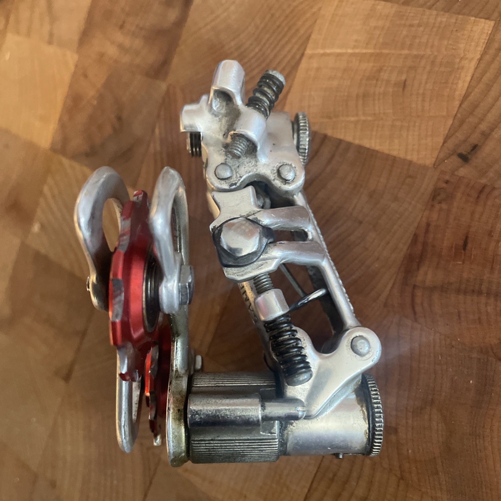 Vintage CAMPAGNOLO NUOVO RECORD Rear Derailleur • Patent-73 • Bullseye Pulleys.