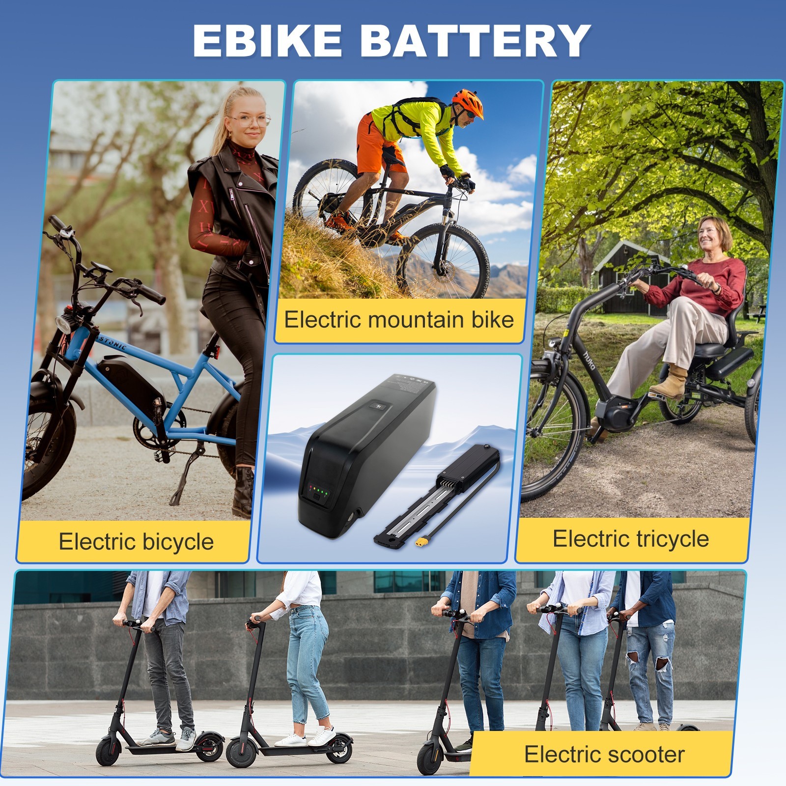48V Hailong Lithium Ebike Battery 48V 20Ah Electric Bike Battery For 200-1800W