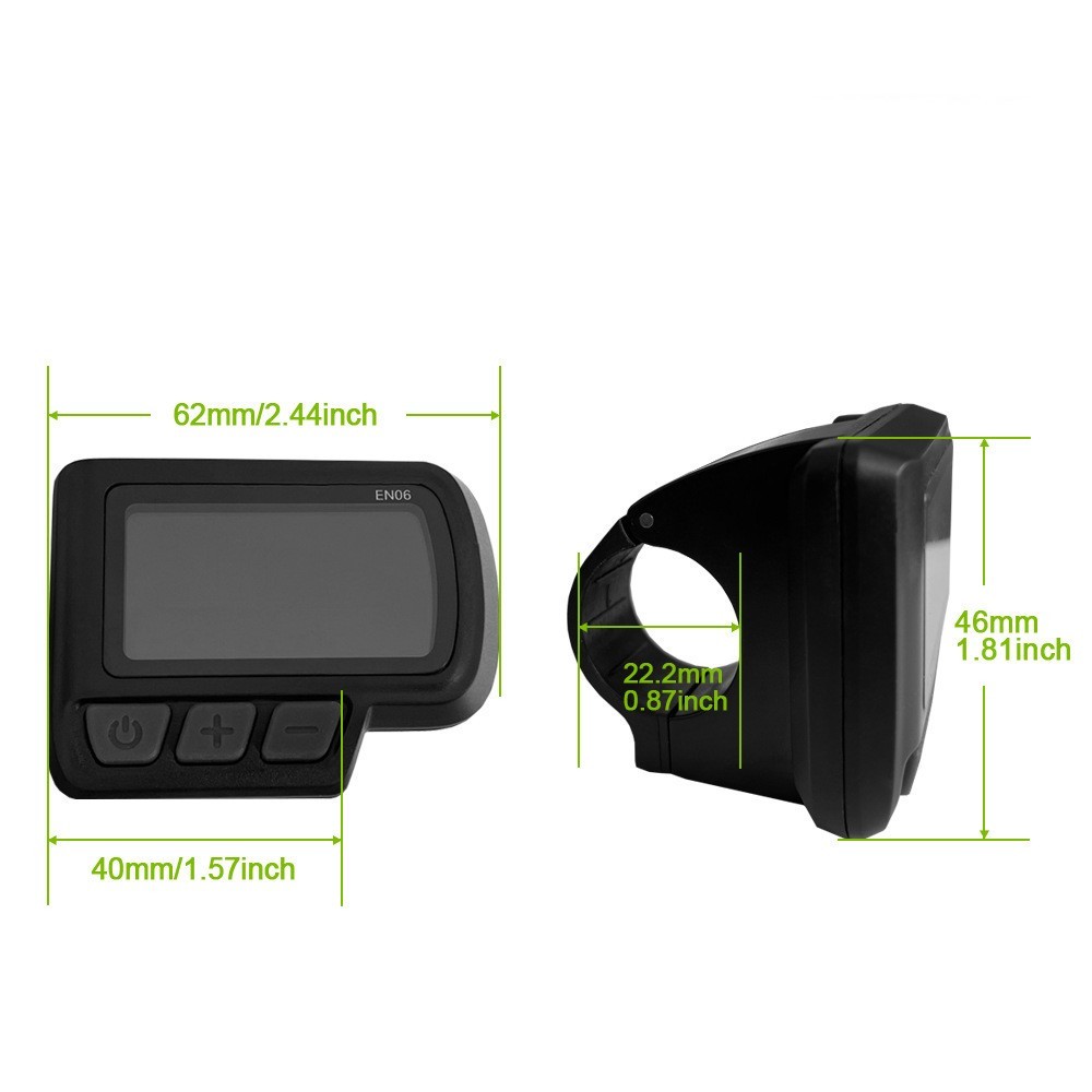 E-Bike LCD Display EN06 24V 36V 48V with SM/WP Plug for Scooter Electric Bicycle