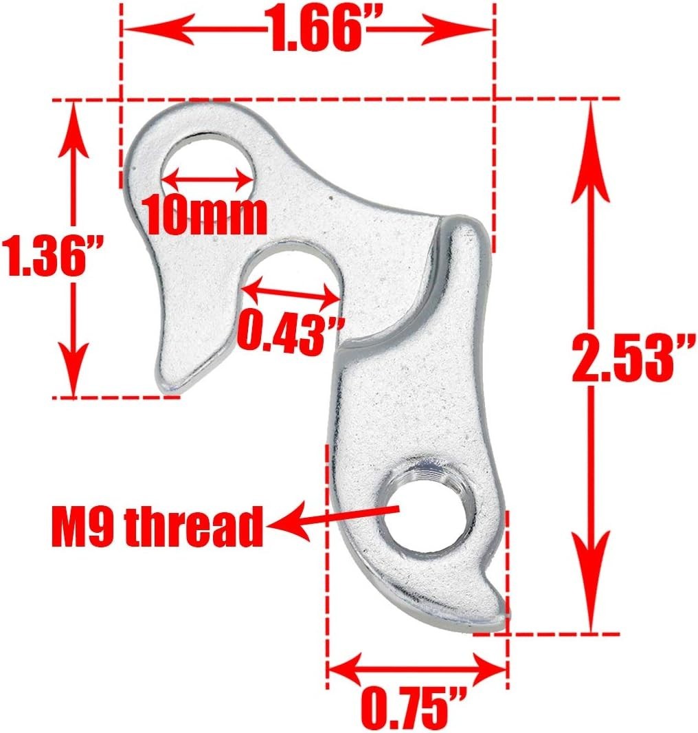 2 Pcs Universal Bicycle Bike Derailleur Hanger Frame Gear Tail Hook, Silver Tone