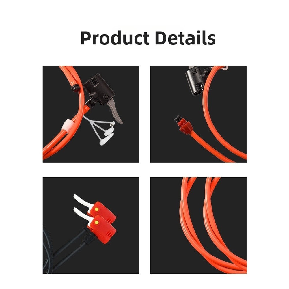 Multi-Valve Bike Pump Hose with Extended Length and Weatherproof Design