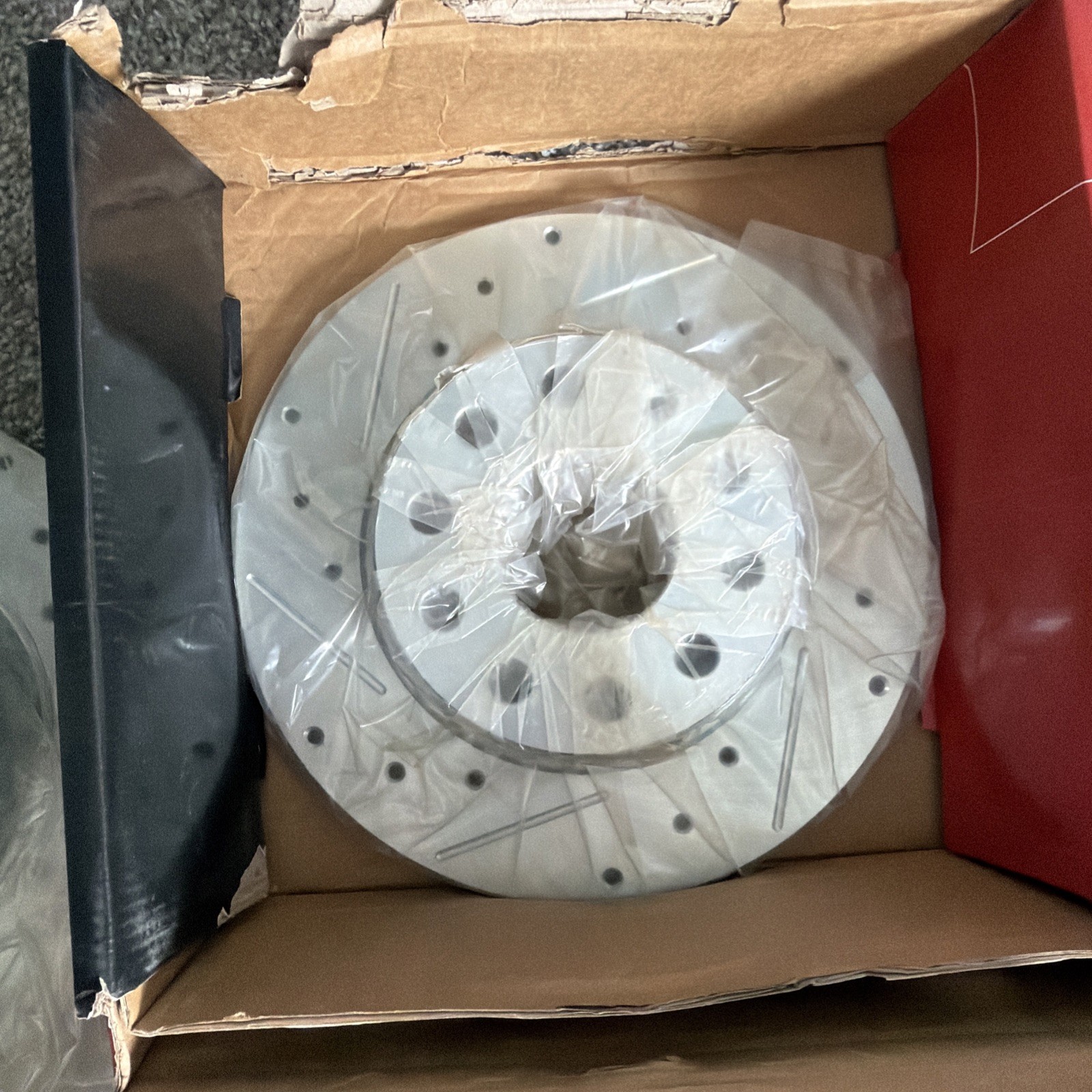 A-Premium 10.04 inch (255mm) Front Drilled and Slotted Disc Brake Rotors OpenBox