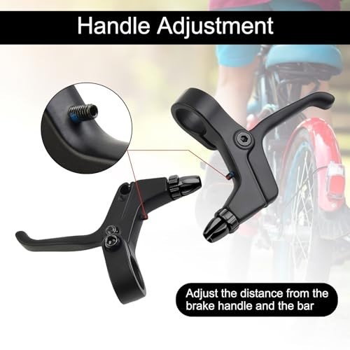 2Pcs Adjustable 2-Finger Bicycle Brake Levers for V Brakes, Aluminum Alloy, Kids