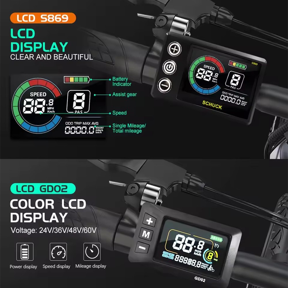 E-bike 17A 26A 30A 3 Mode Sine Wave Controller 36V 48V 250W-1000W w/ Display Set