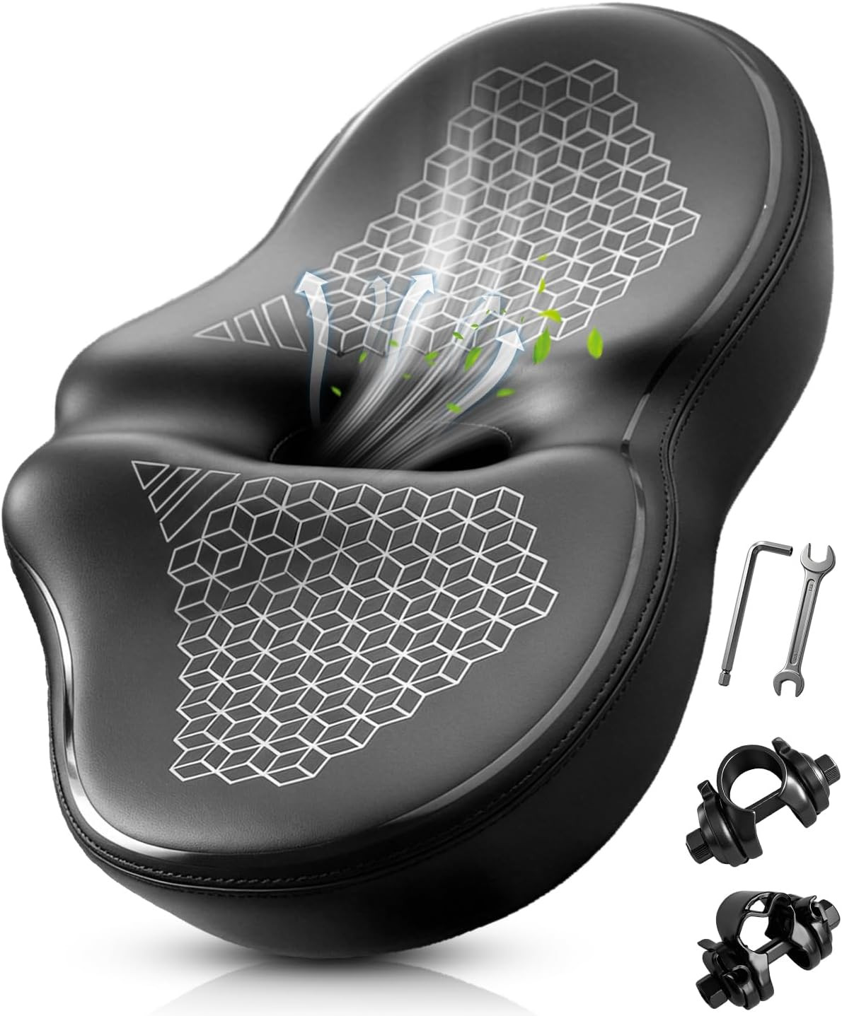 Noseless Oversized Bike Seat for Men & Women, 2026 Upgrade Comfortable Extra Wid
