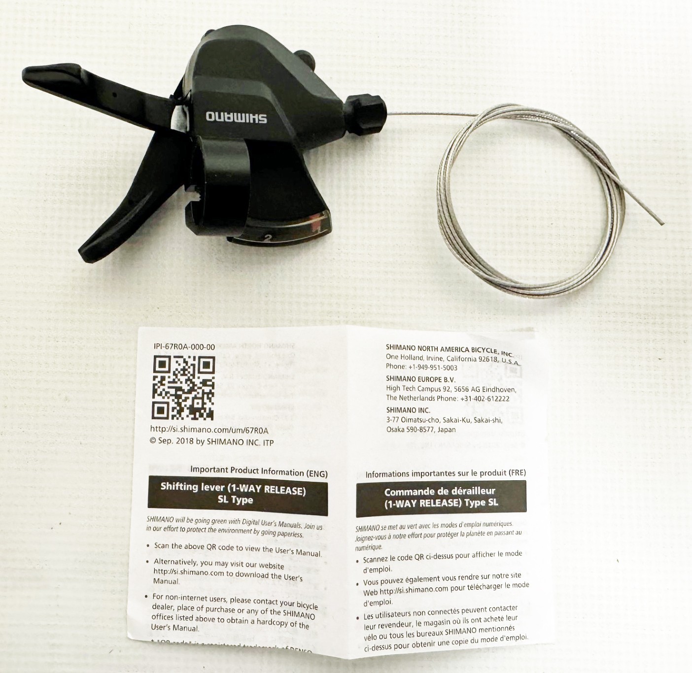 Shimano Altus SL-M315-2 2-Speed Left Rapidfire Plus Shifter