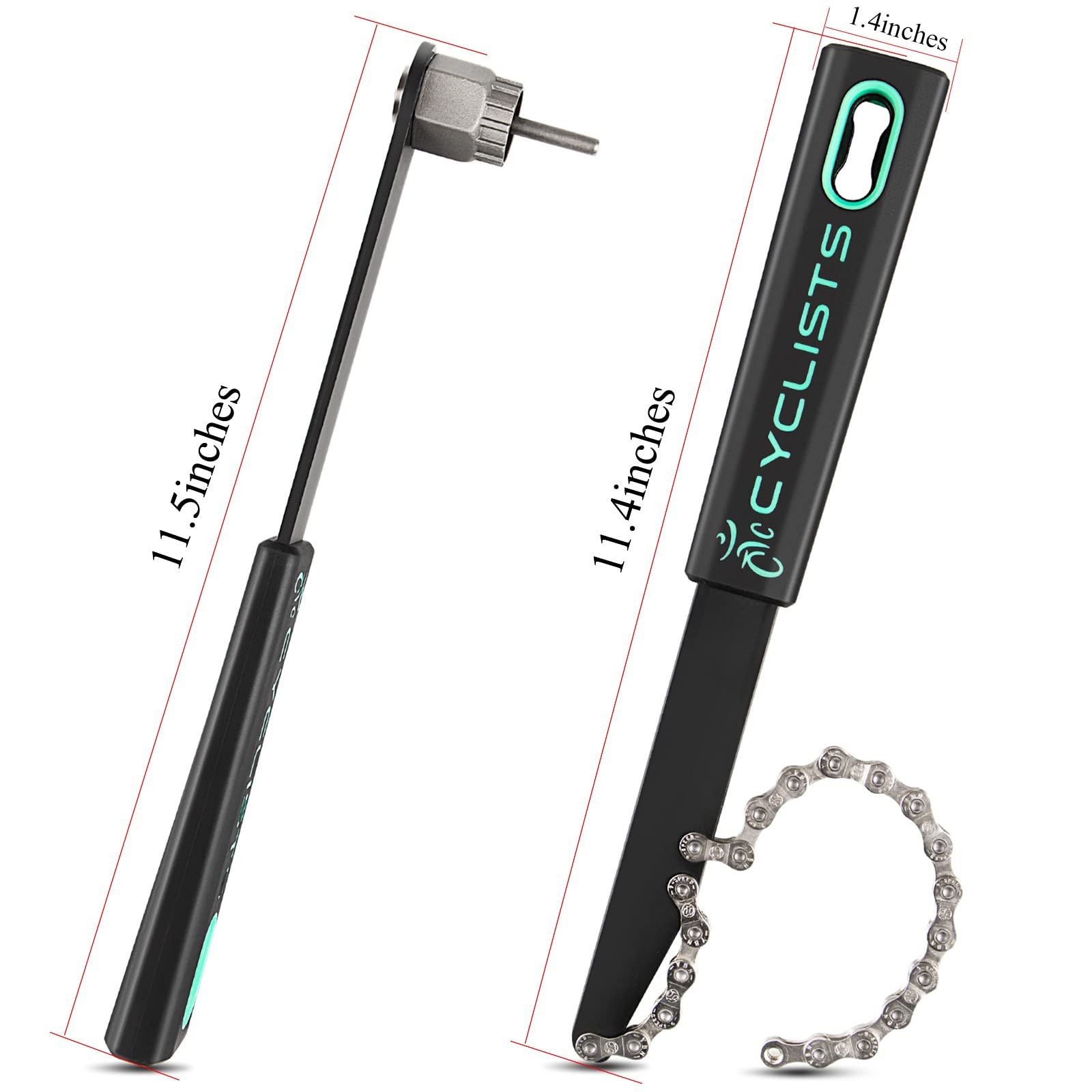 cyclists Cassette Removal Tool Sets – Chain Whip & Lock Ring Medium, Black