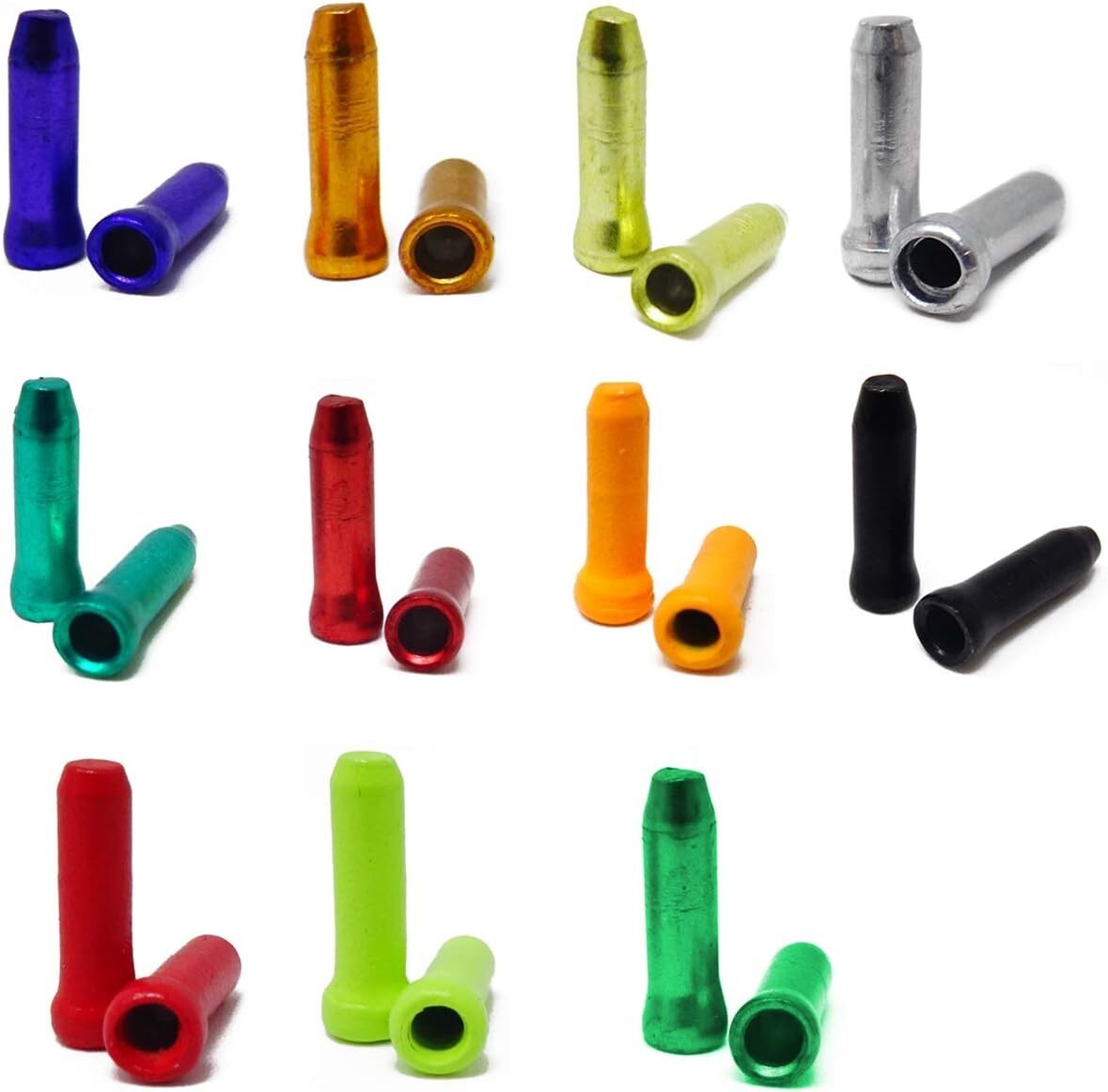 100 Pcs Bike Cable Ends Caps Bicycle Cable End Crimps Mountain Bike Brake Tips