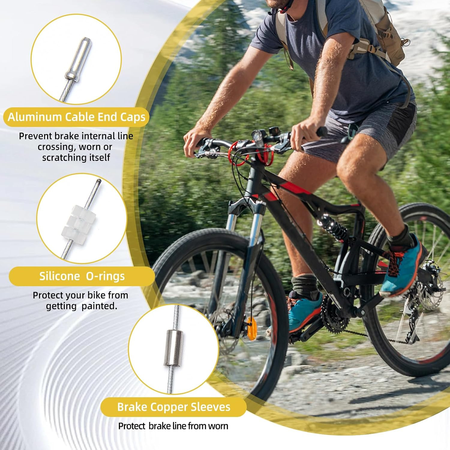 103Pcs Bike Brake Cable Kit with Stainless Steel Bike Cable Cutter,Brake Cable a