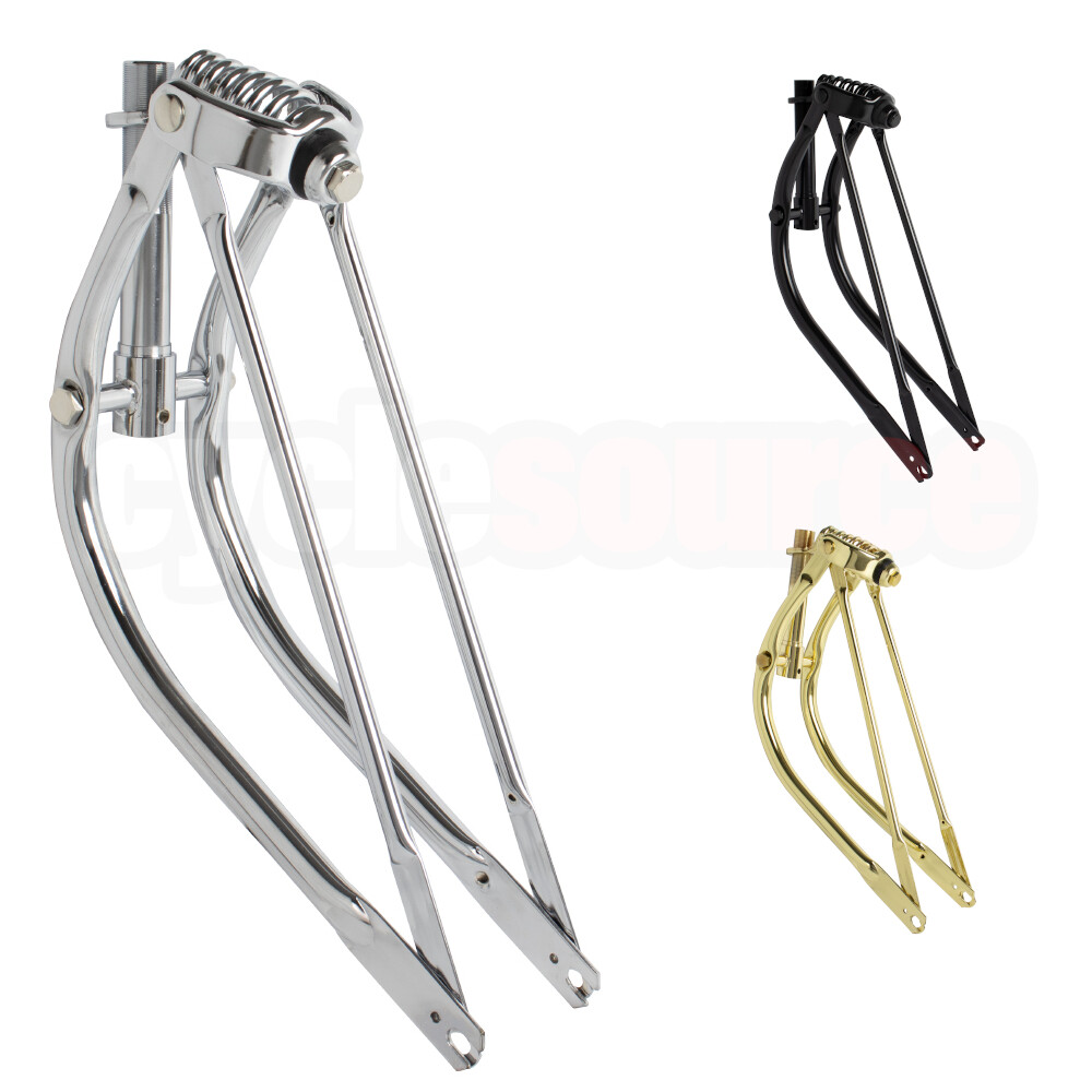 20″ Lowrider Classic Bent Spring Fork 1″ Chrome bike bicycle fork