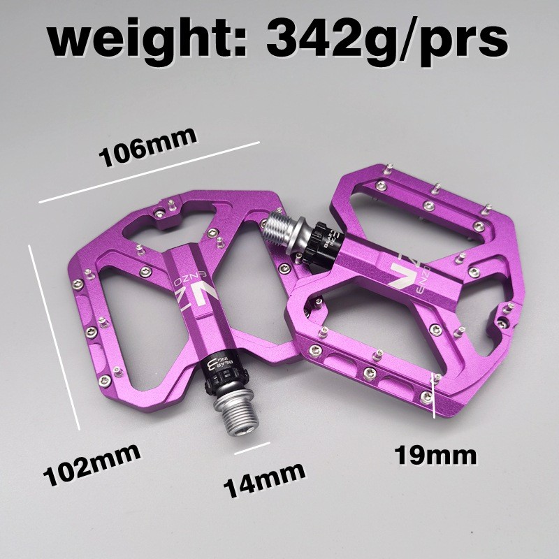 9/16 in Bicycle Flat Pedals Sealed Bearing Aluminum Mountain Bike Pedals 345g