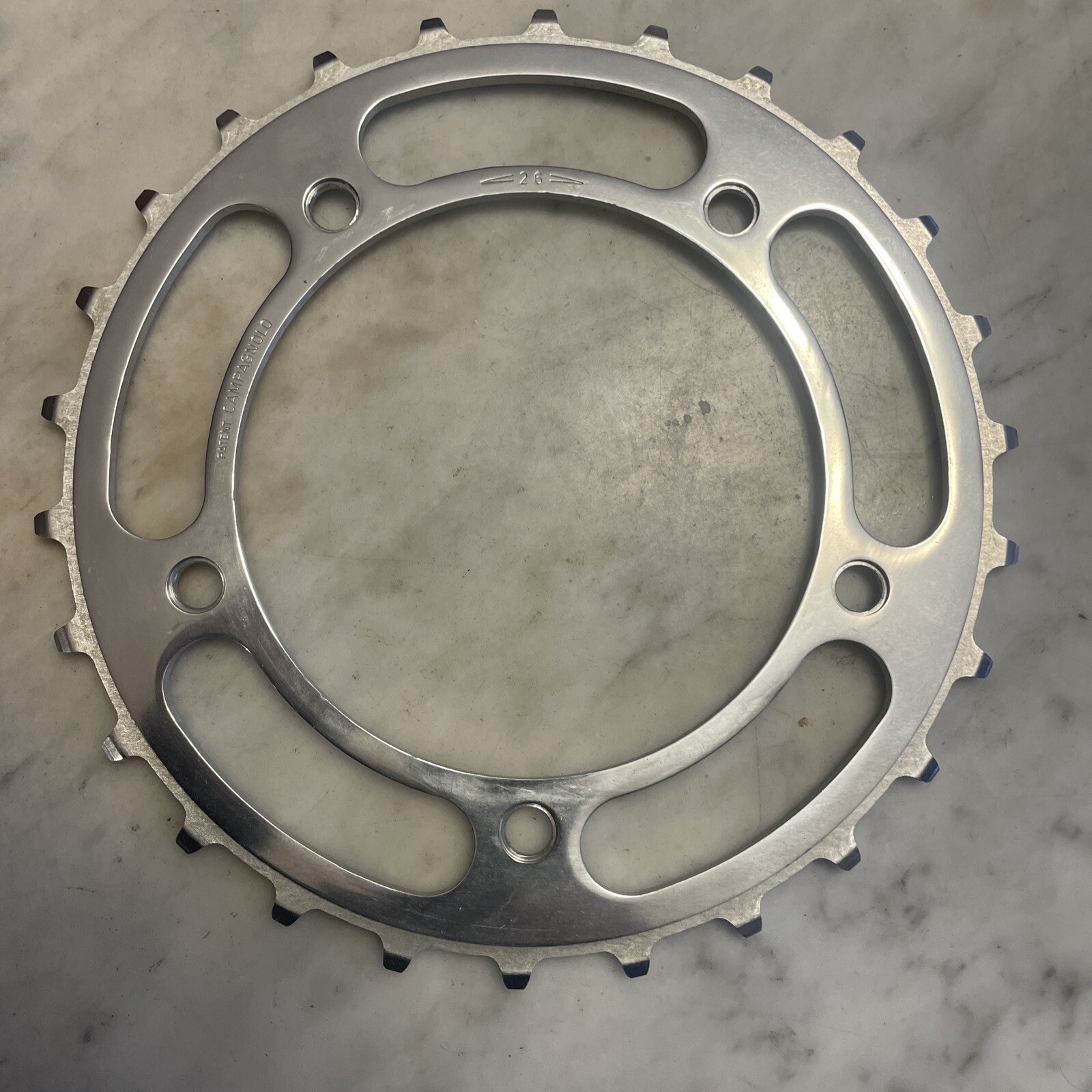 NOS Vintage CAMPAGNOLO 1″ Pitch Skiptooth Chainring • 26 or 27 or 28T. (NJ)