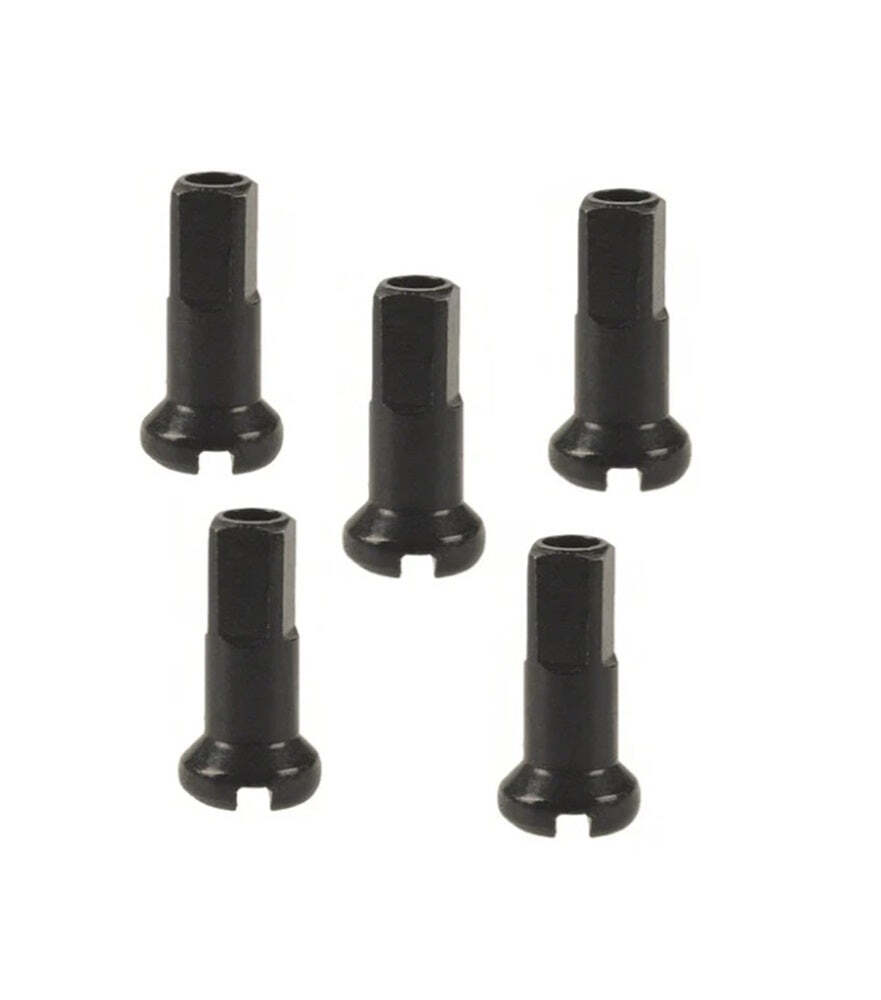 DT Swiss Standard Spoke Nipples – Brass, 2.0 x 12mm Black 5-pak