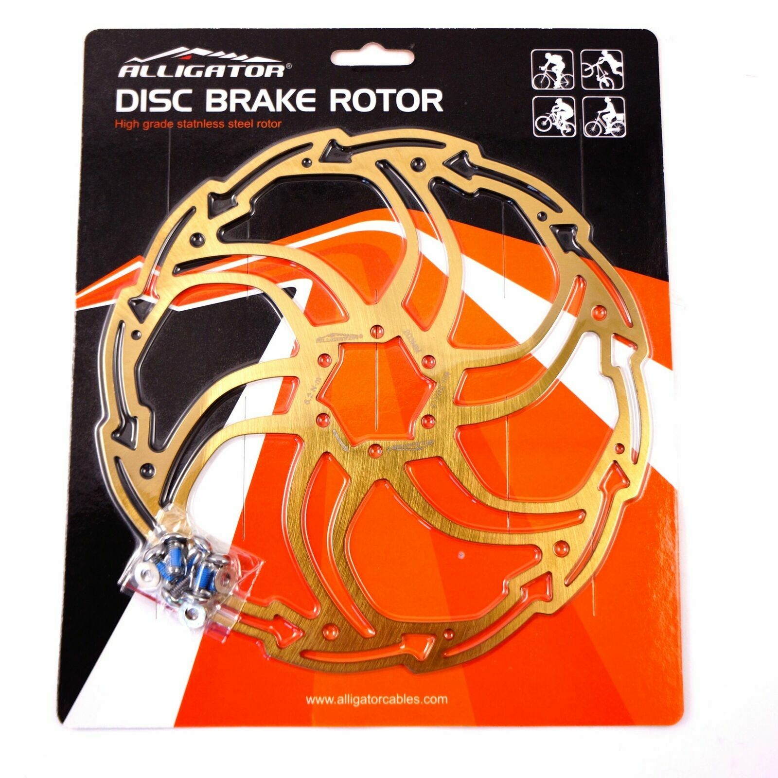 ALLIGATOR Motion Mountain MTB Road Bike Disc Brake Rotor 180mm 203mm – Titanium