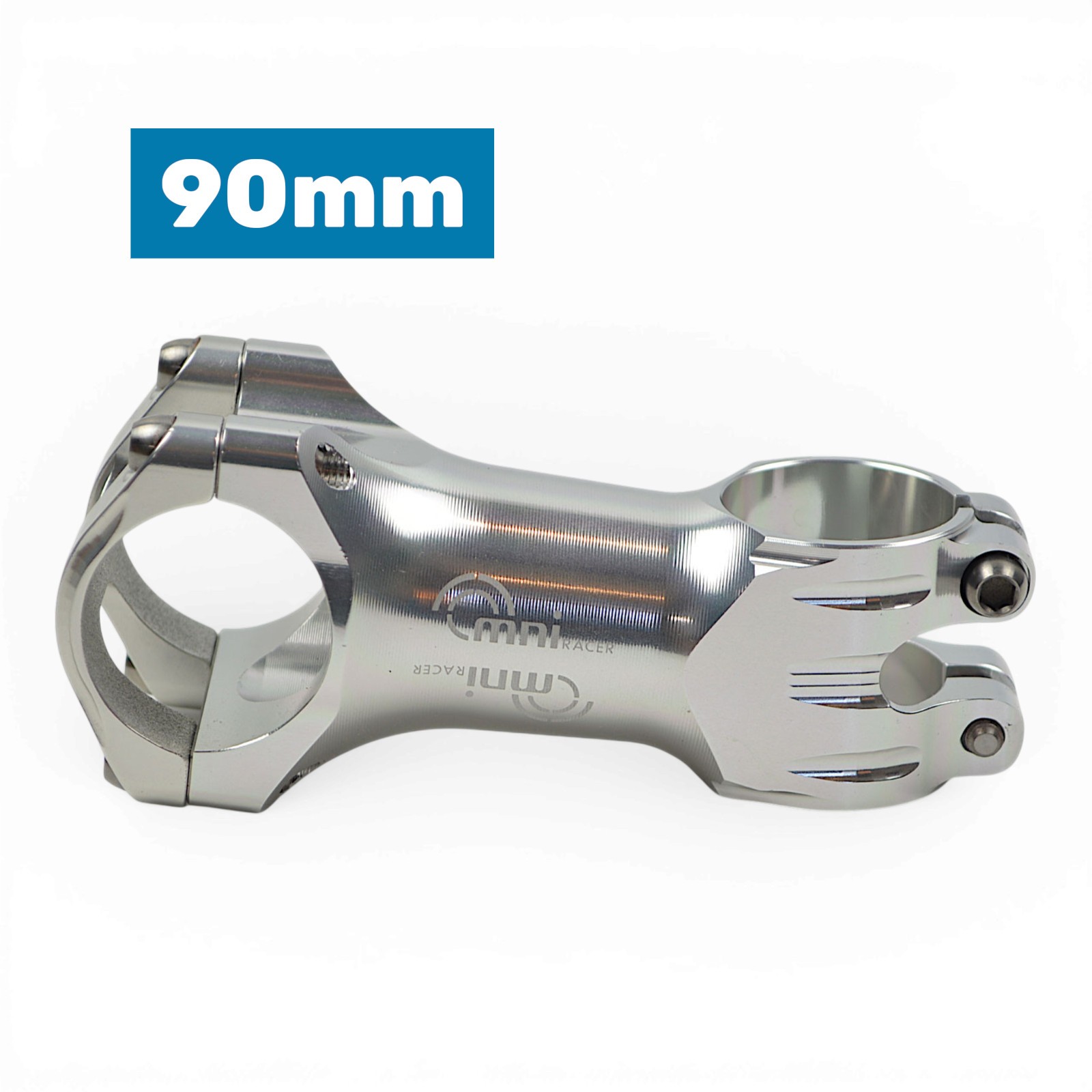 31.8x90mm OMNI Racer WORLDS LIGHTEST RACE-Lite Handlebar Stem & Ti Bolts SILVER