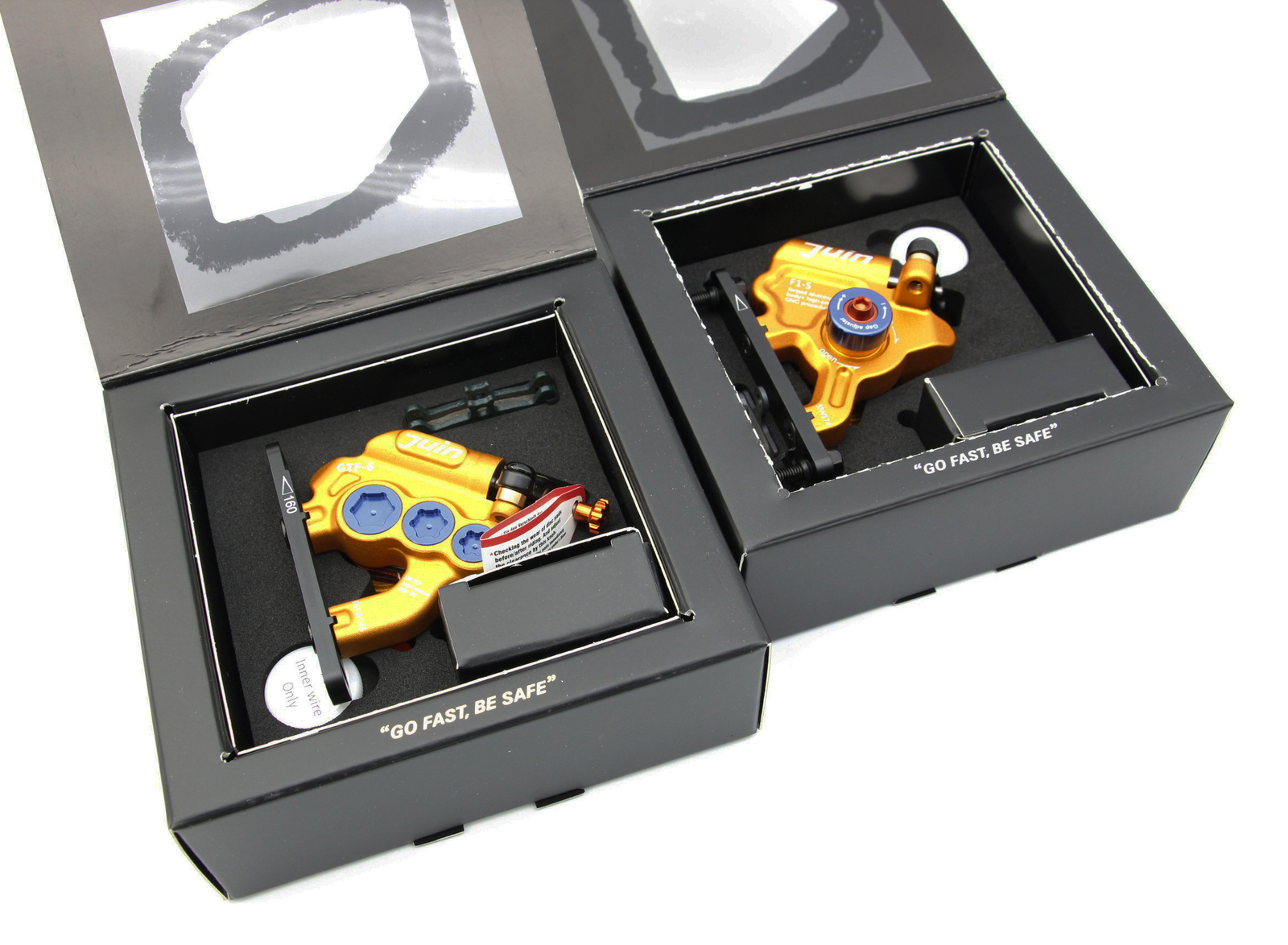 Juin Tech GTF6 Cyclocross Bike 6-Piston Hydraulic Brake Caliper Set Gold