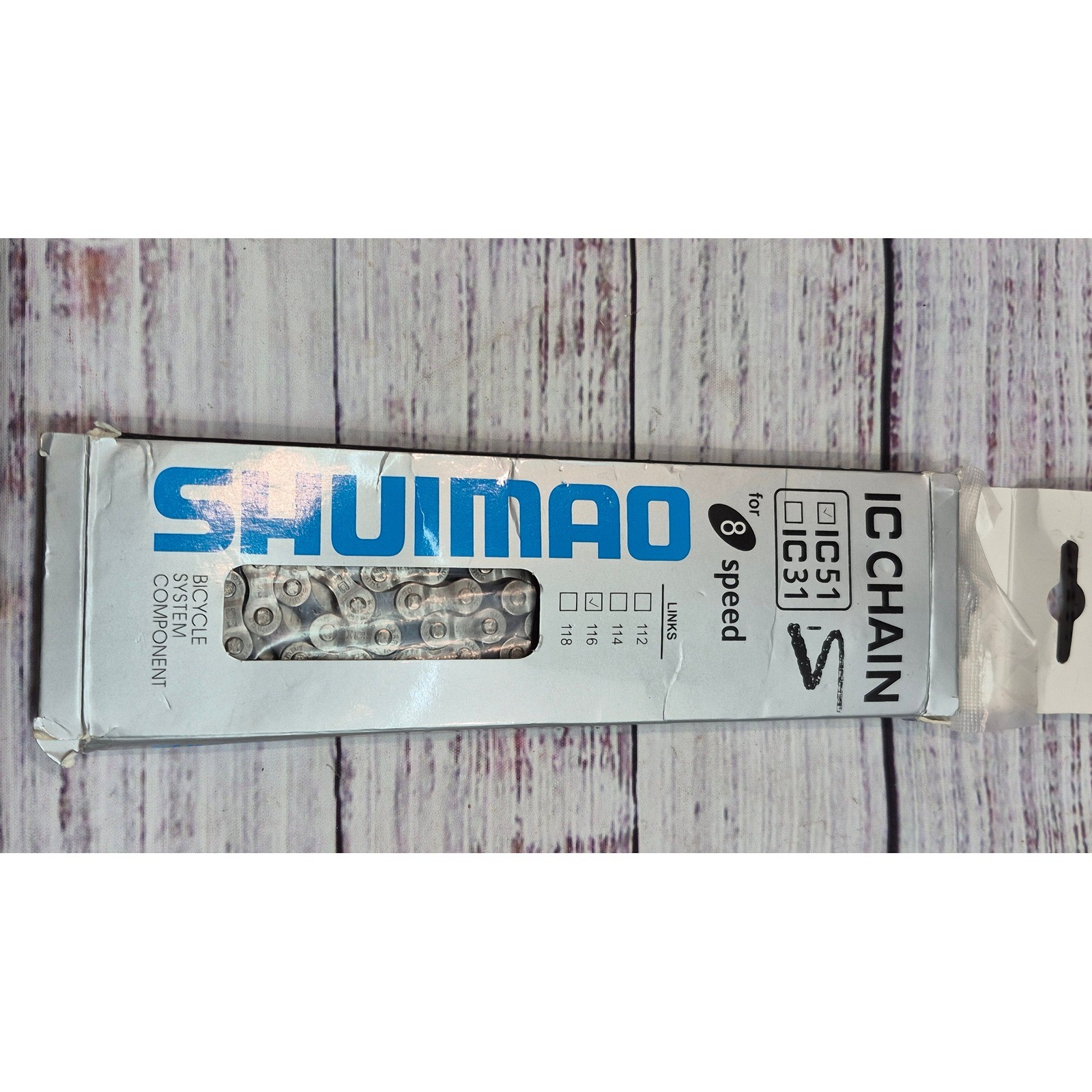 Shuimao IC51 Bicycle Chain for 8 Speed 116 Links Silver IC Chain IC31 NEW