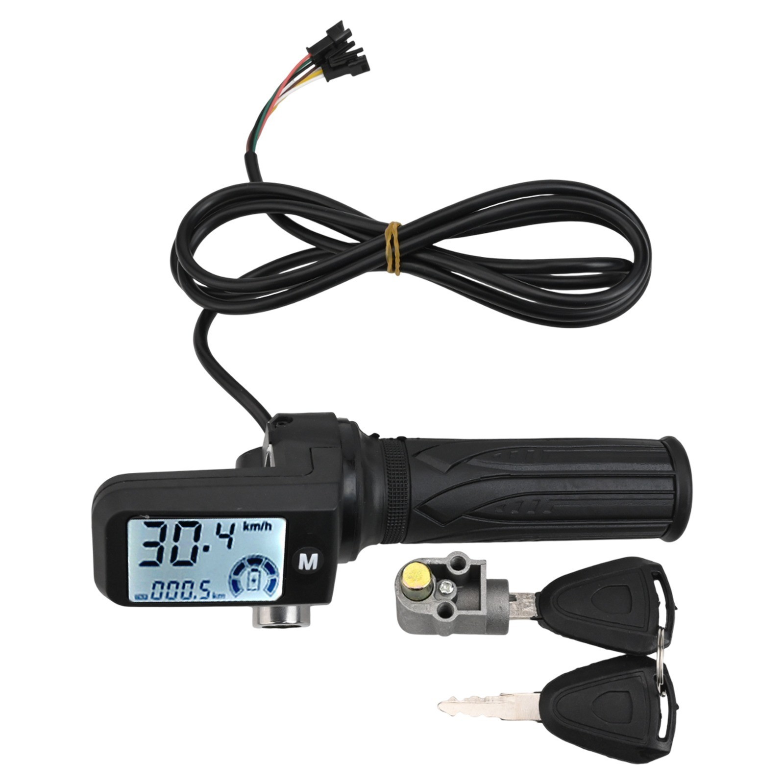1PCS E Bike Throttle Control Handle LCD Display With 170cm Cable And Keys