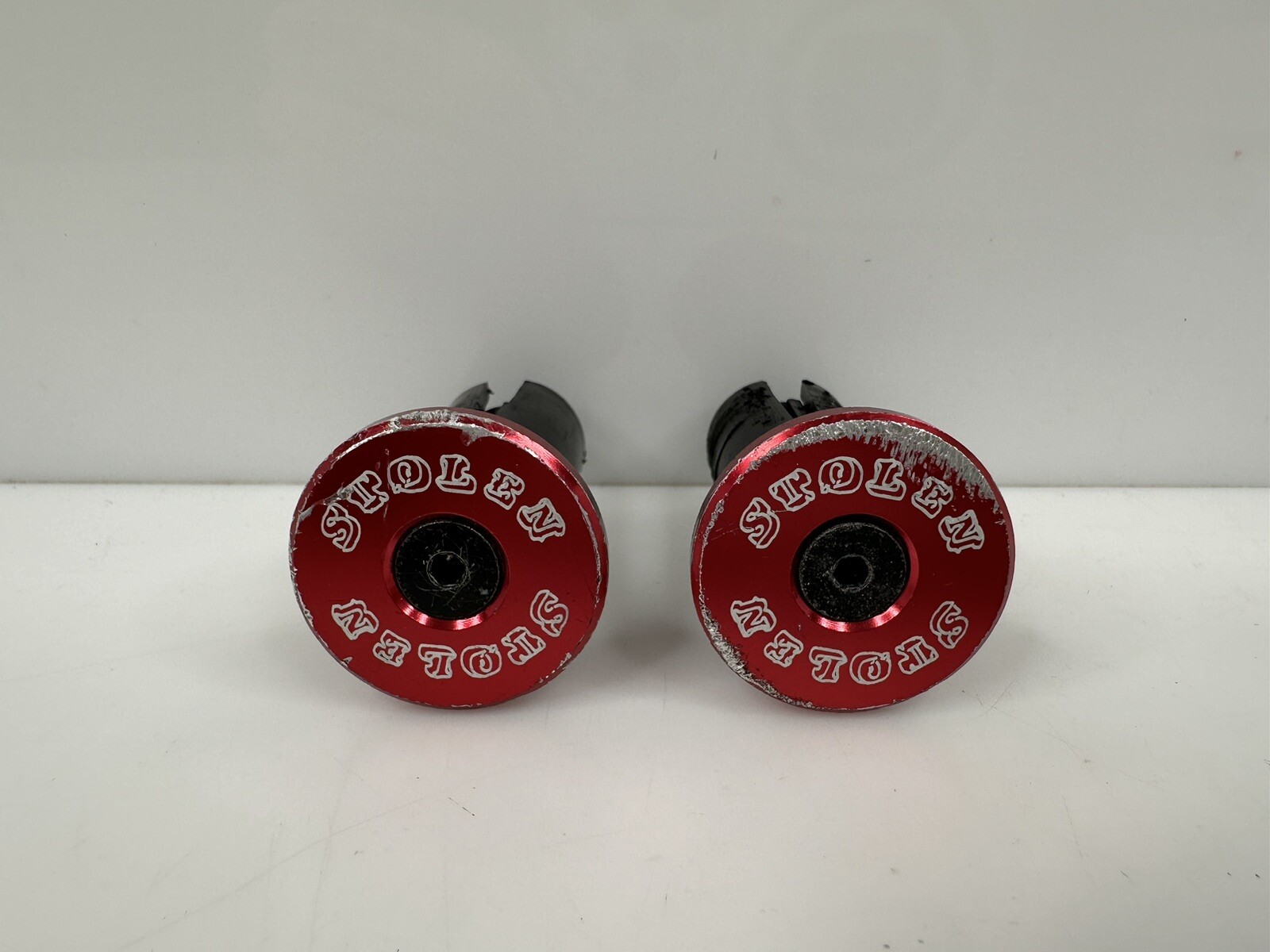 Stolen STLN BMX Handlebar Ends Red HTF