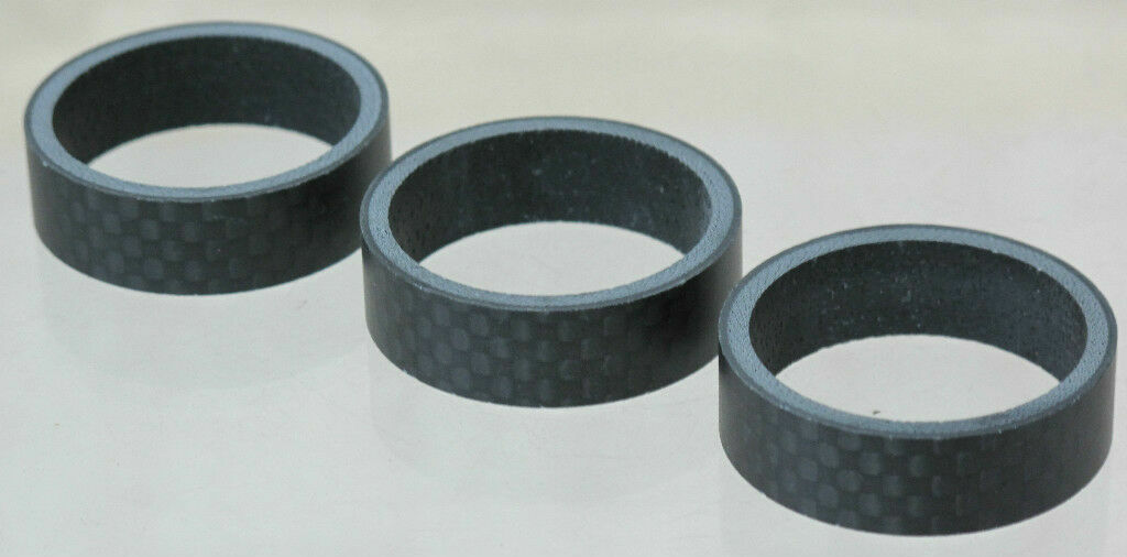 3PCS New Carbon Spacer 1-1/8″ 10MM = 30mm 3cm Mat Black Fork Spacer