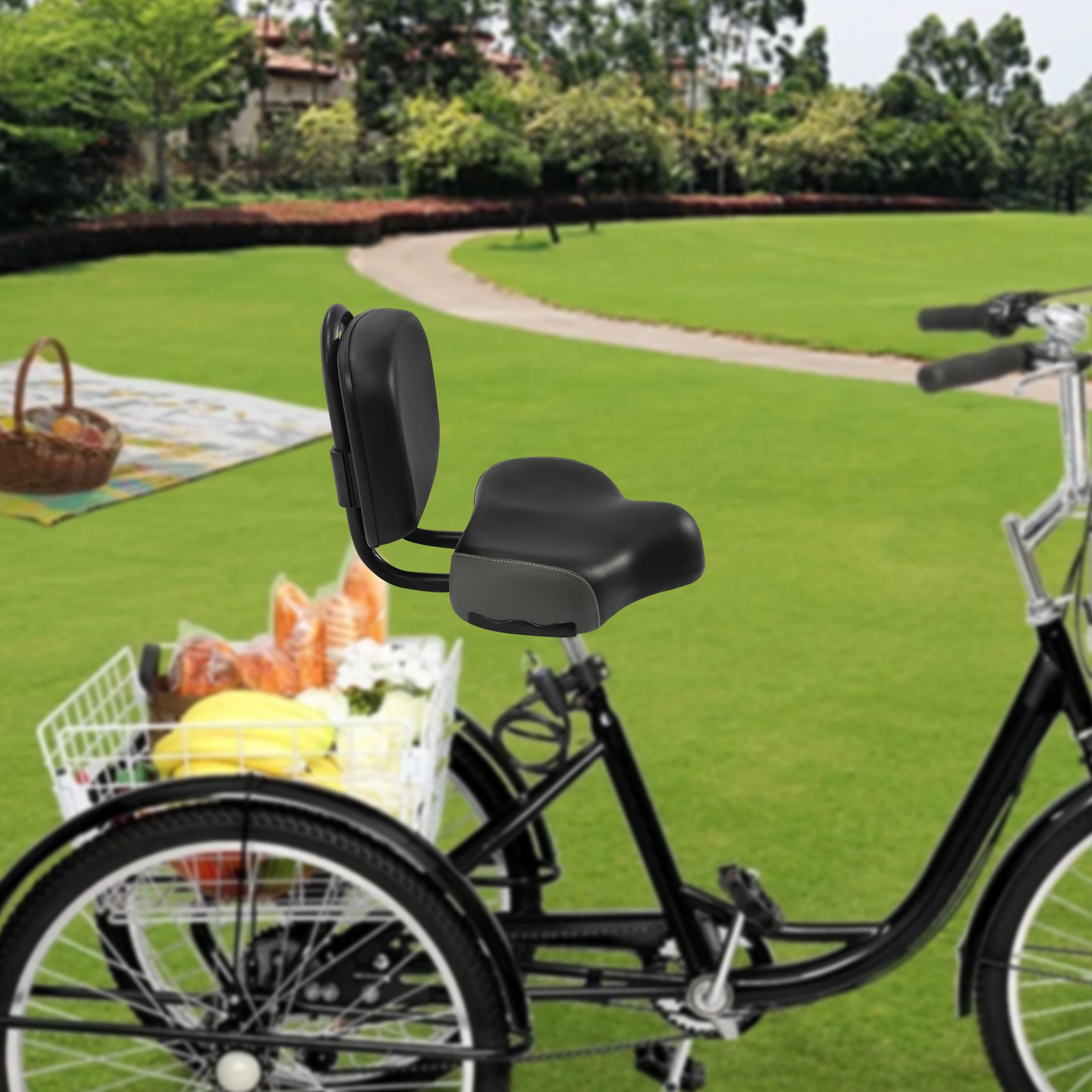 11.5″ x 9.5″ Oversize Comfort Saddle Seat Backrest Saddle Bike Seat W/Backrest