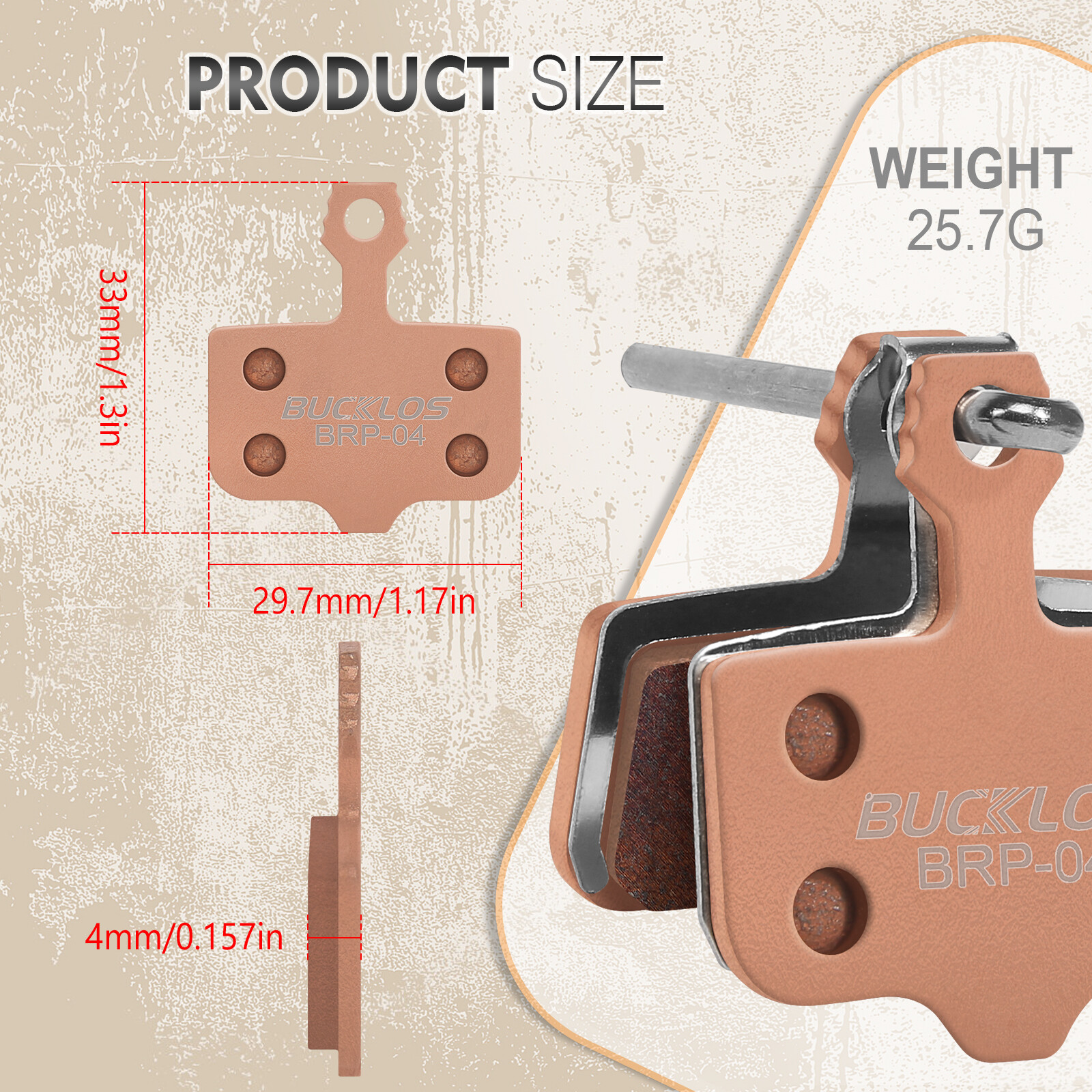 BUCKLOS 2 Pair Bicycle Disc Brake Pad Resin/Ceramic/Sintered Metal for AVID/SRAM