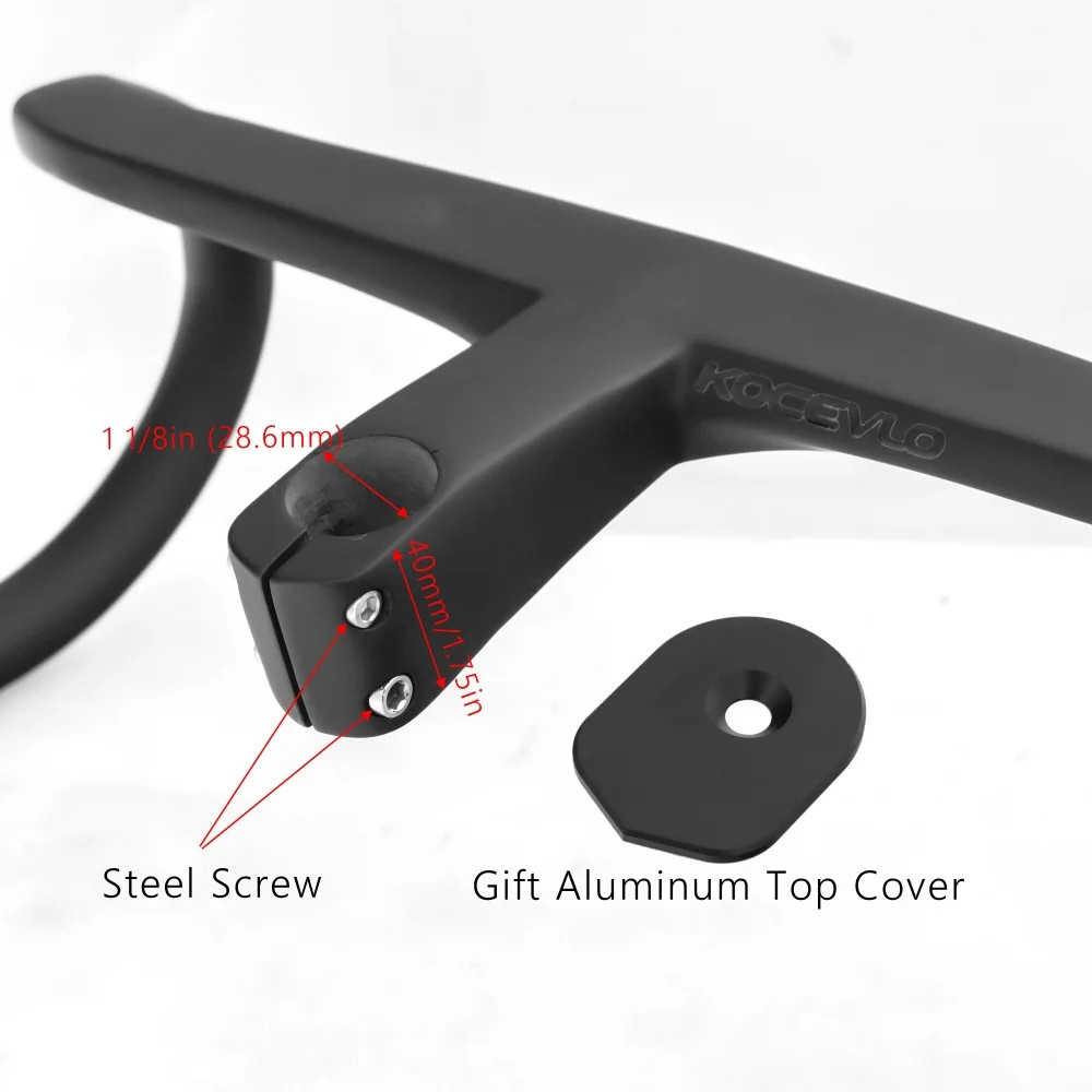 Road Bicycle Drop Bar Carbon Integrated 28.6mm Internal Width 380/400/420MM