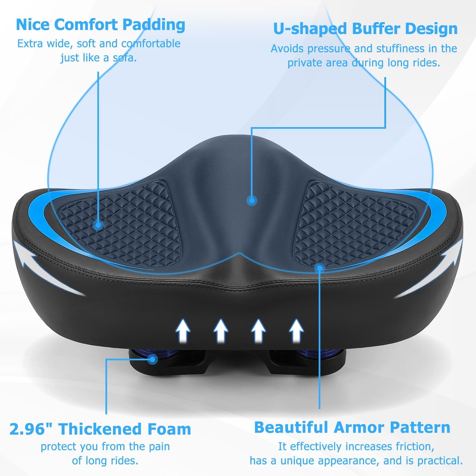 CDYWD New Noseless Bike Seat for Men Women Comfort, Extra Wide Soft Padded Bi…