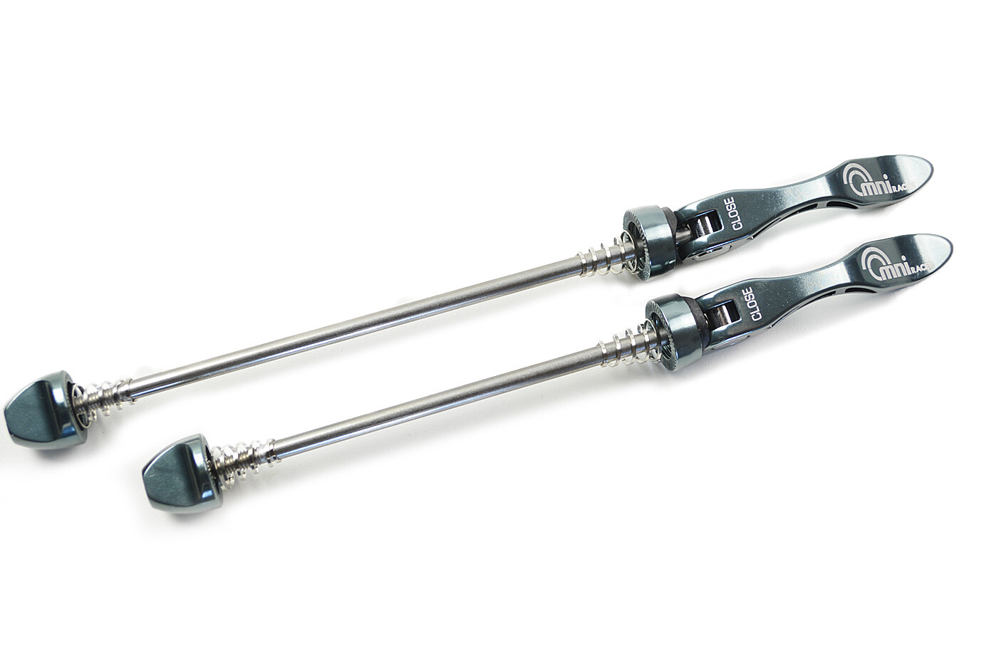 OMNI Racer Quick Release Road Mountain Skewers Stainless MATCHES SHIMANO GRAY