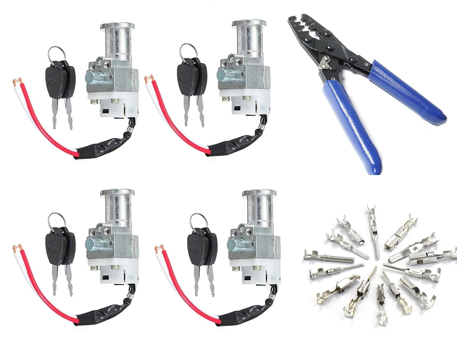 Battery Charger Ignition Switch Lock with 2 Keys for E-Bike