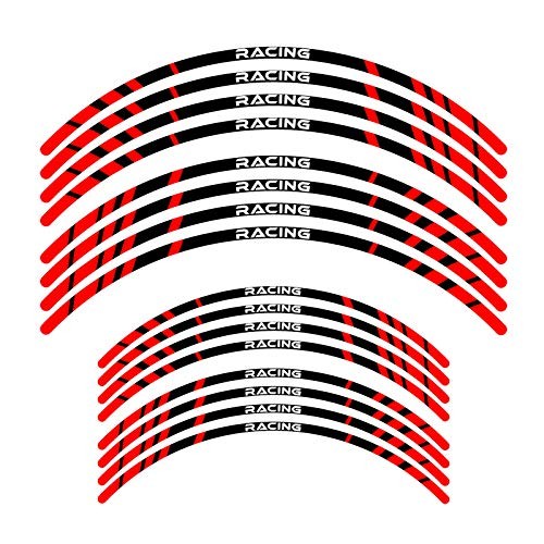 MX Bike Rim Tape P02 Decals Stickers Protector 21 18 inch Compatible with Red