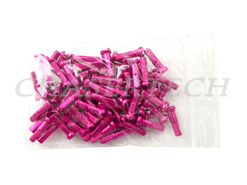 MTB Road BMX Bike 7075 Alloy Spoke Nipples 2.0mm 14G 5/8″ 72 Pcs Hot Pink