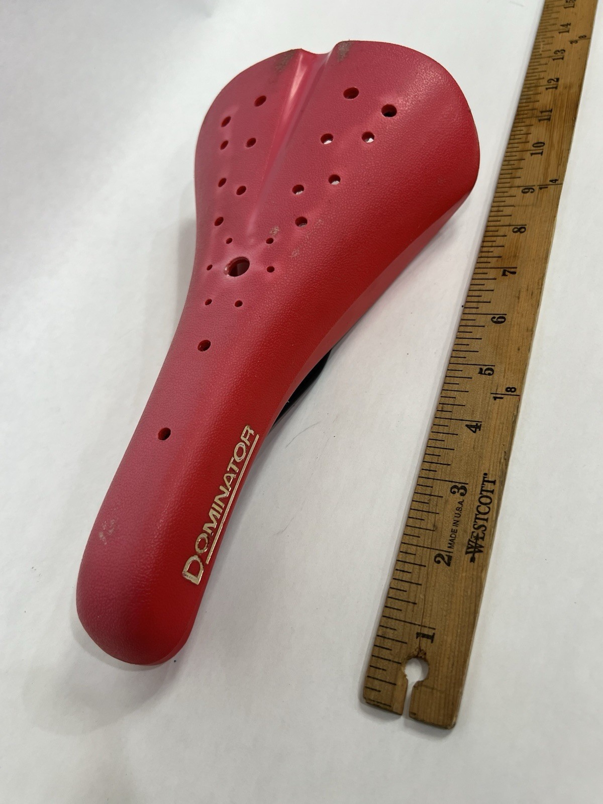RED Viscount Dominator BMX Bicycle Seat- Old School Hard Shell saddle