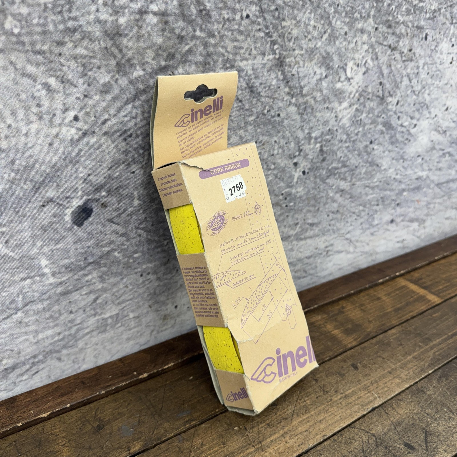 Cinelli Cork Ribbon Handlebar Tape Yellow Pair Road Bike Made Italy NOS Bar Wrap