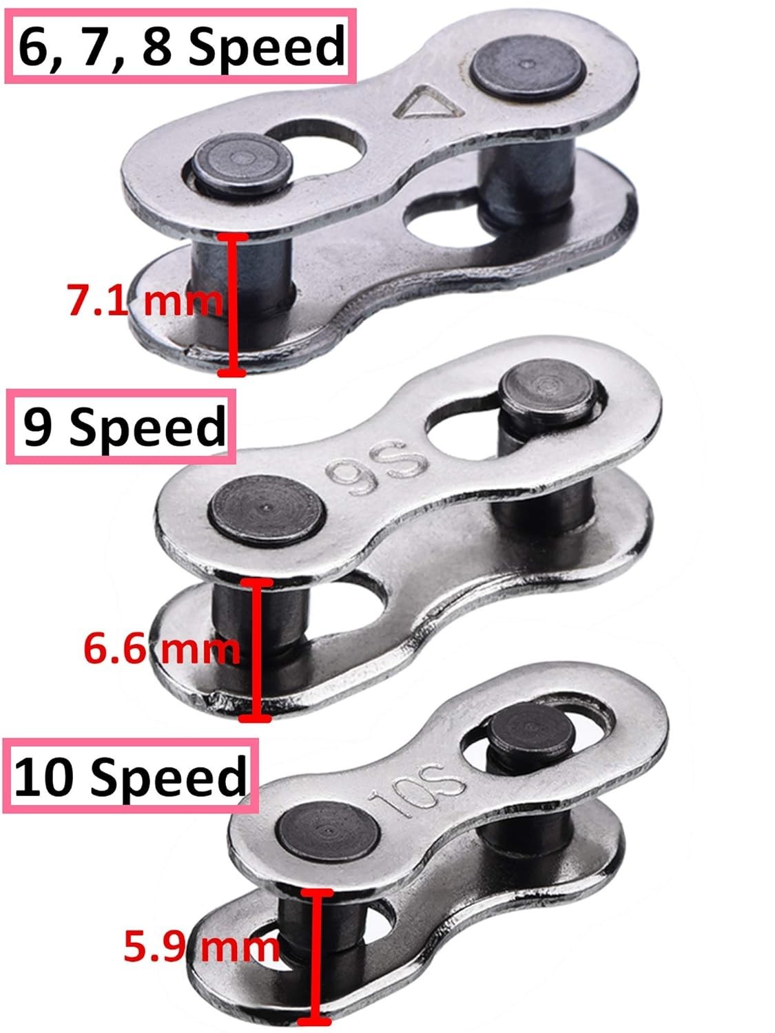 8 Pairs Stainless Steel Bicycle Missing Link – Master Link for 6-10 Speed Chains