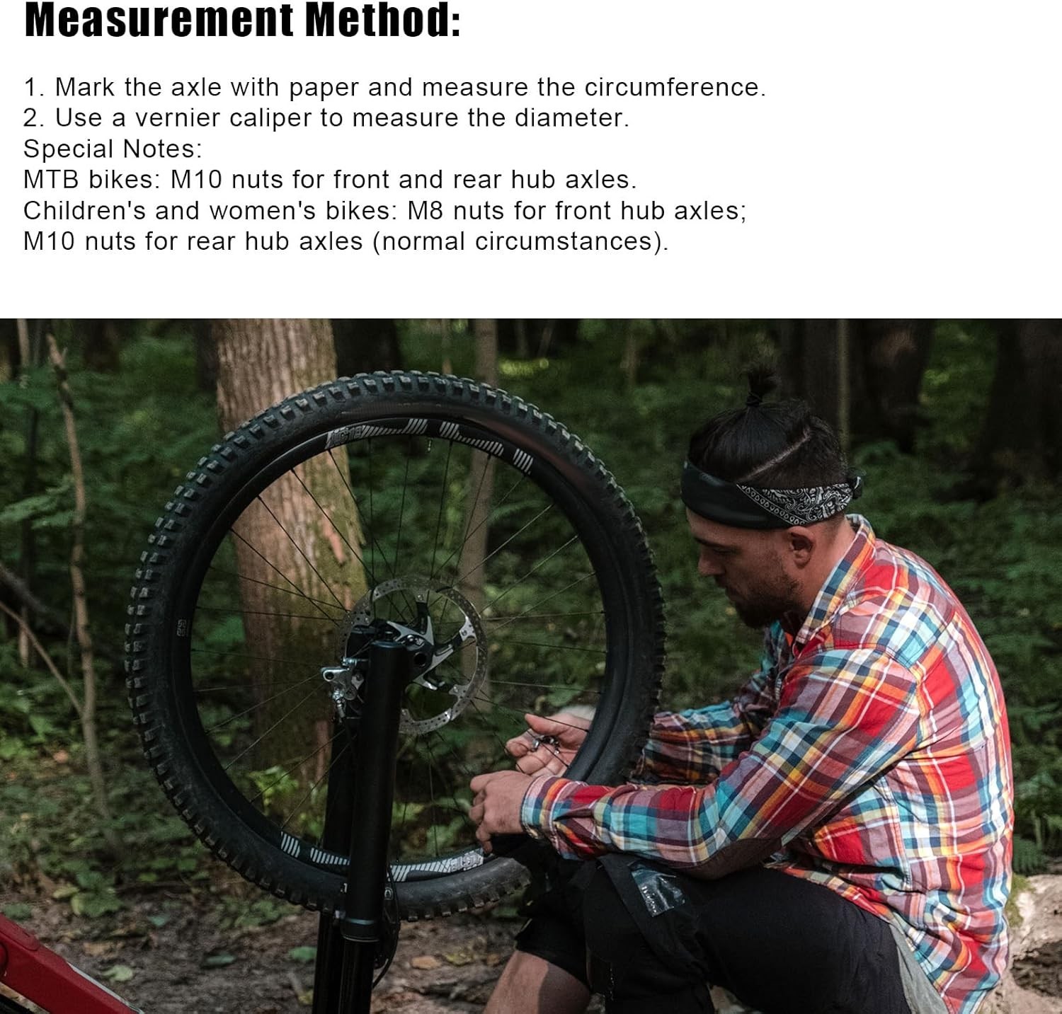Bike Wheel Axle Nut and Bicycle Hub Safety Washer Kit, Flanged Nuts Parts Acc…