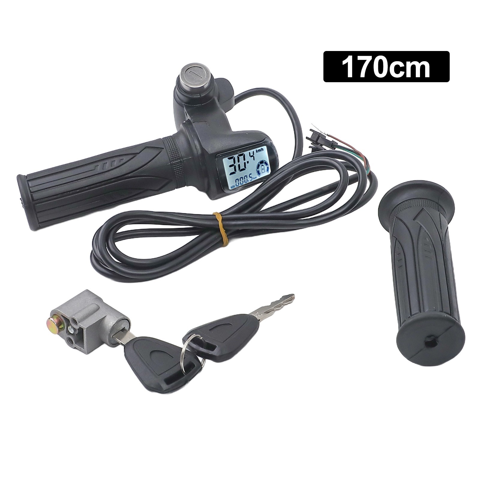 1PCS E Bike Throttle Control Handle LCD Display With 170cm Cable And Keys