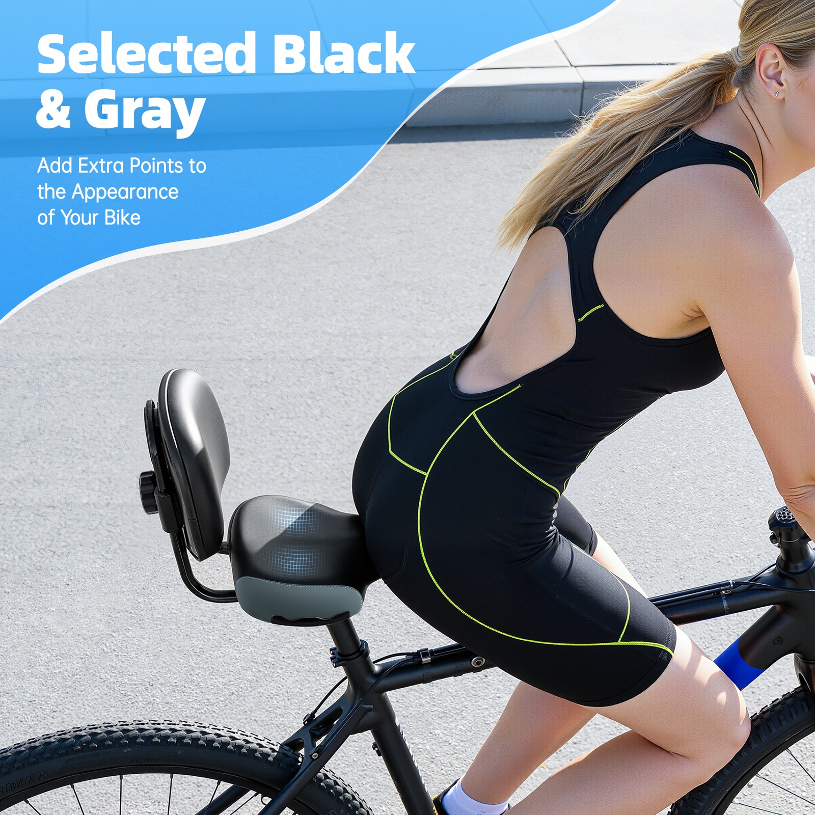 11.5″ x 9.5″ Oversize Comfort Saddle Seat Backrest Saddle Bike Seat W/Backrest