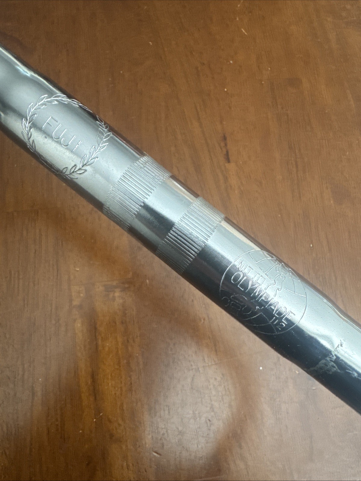 Vintage Fuji Nitto OLYMPIADE 112 Drop Handlebar 390 25.4 Clamp Silver Japan