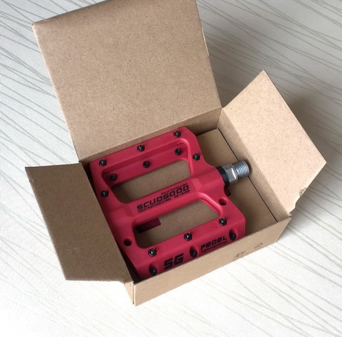 Road MTB Mountain Bike Fixie Bicycle Pedal Bearings Flat Pedals Polyamide Red