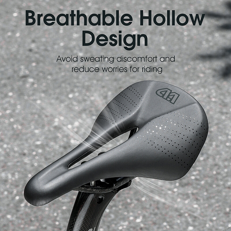 WEST BIKING PVC Leather Carbon Fiber Bike Saddle Bicycle Saddle Cushion White