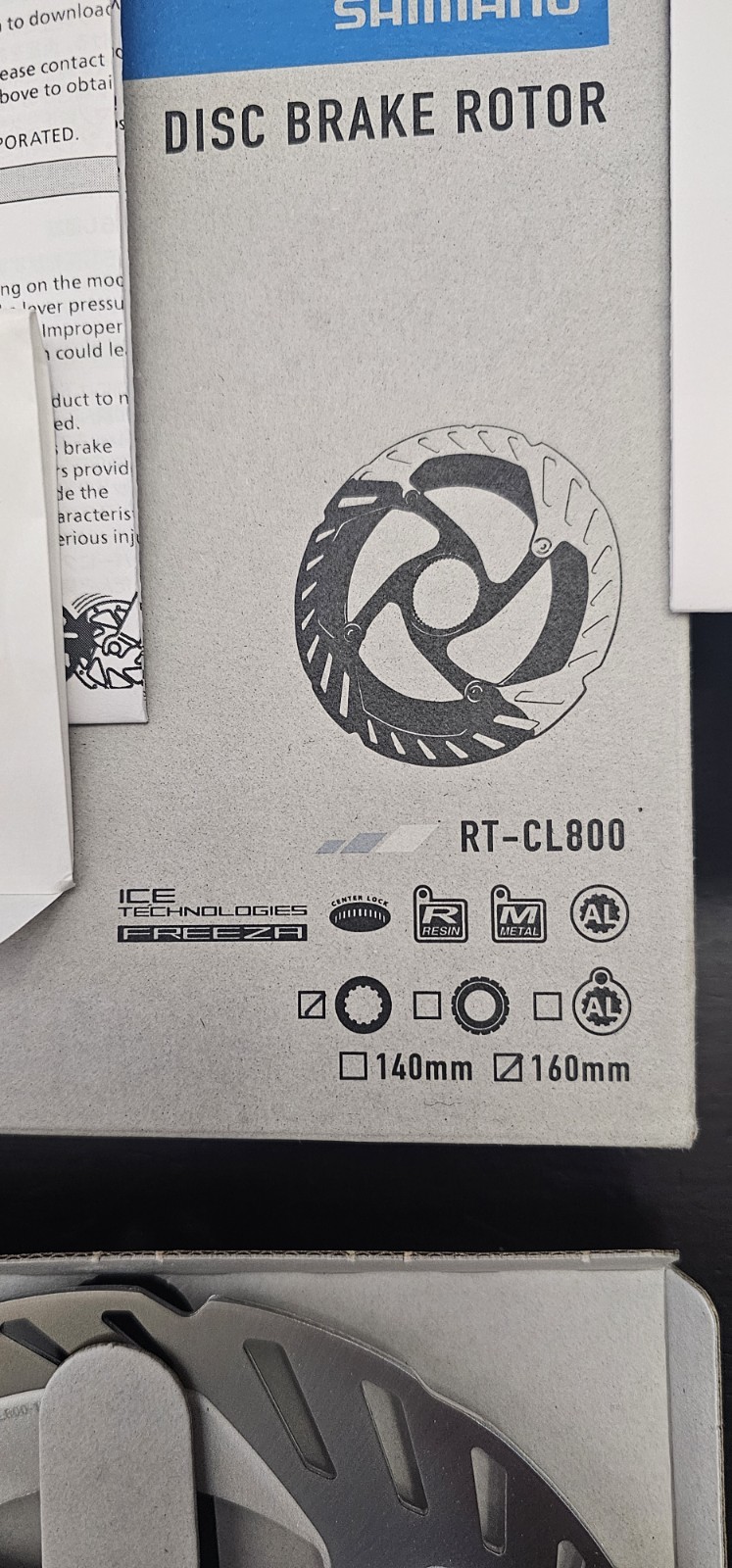 Shimano Disc Brake Rotor RT-CL800 160mm Centerlock Ice Freeza Technologies 2 pcs