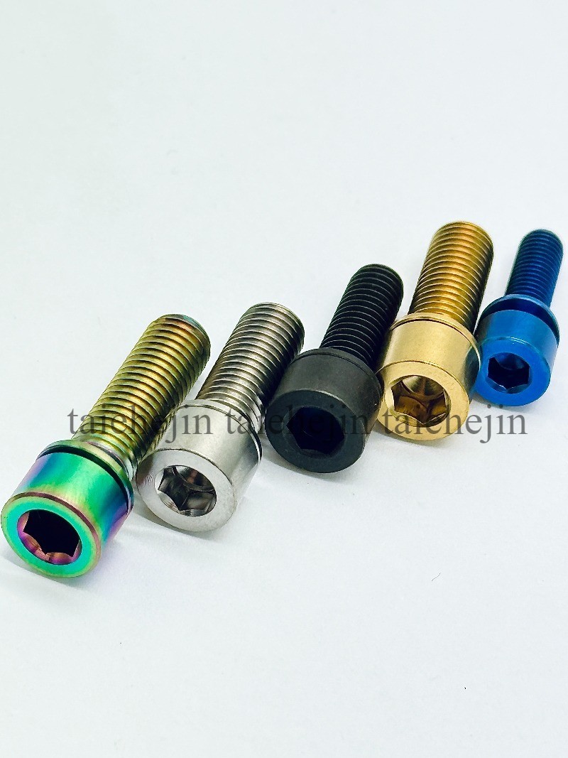 6pcs M8x20/25mm Titanium Socket Cap Head Bolts Screws Motorcycle Ti Bolt+Washers