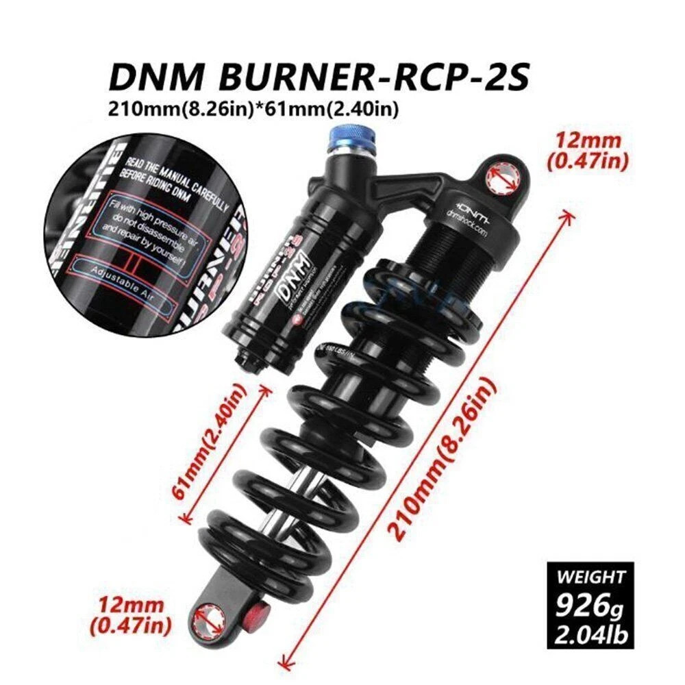 DNM RCP-2S MTB Downhill Mountain Bike Rear Shock Rear Suspension 210MM 550LBS