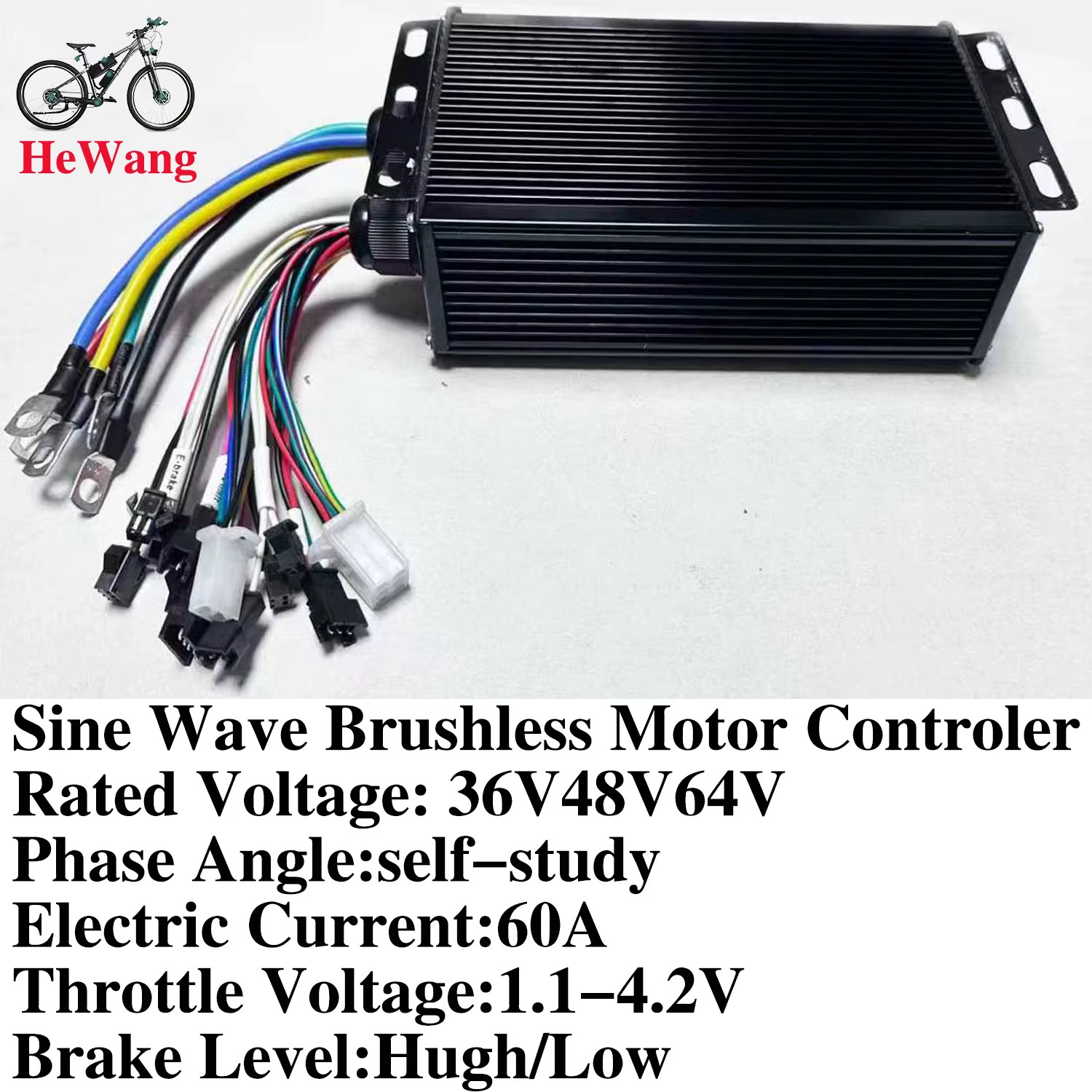 60A 3-Mode Sine Wave BLDC Controller 2000W-3000W 36V-64V ，For UART 2 Protocol S8