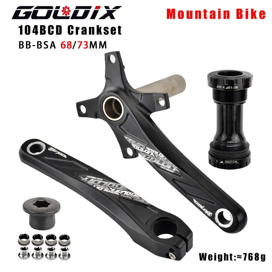 104BCD MTB Crankset 165-175mm Narrow Wide Chainring 32T-38T Round Oval