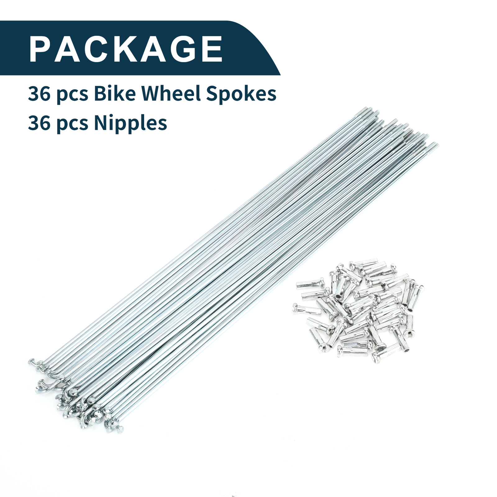 1 Set 14G 231mm Length Bicycle Spokes Nipple Carbon Steel Galvanized Universal