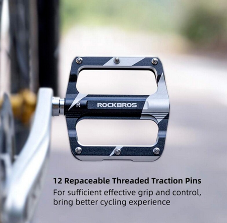 ROCKBROS MTB 9/16″ DU Sealed Bearing Flat Aluminum Pedals Bike Bicycle Pedals