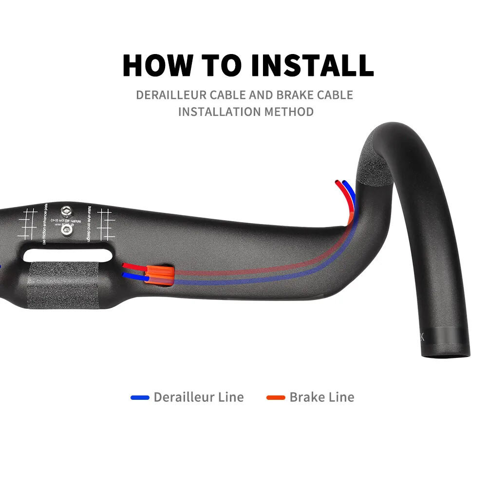 400/420/440mm Road Bike Full Carbon Handlebar Bent Bar 40/42/44 Cm Internal Rout