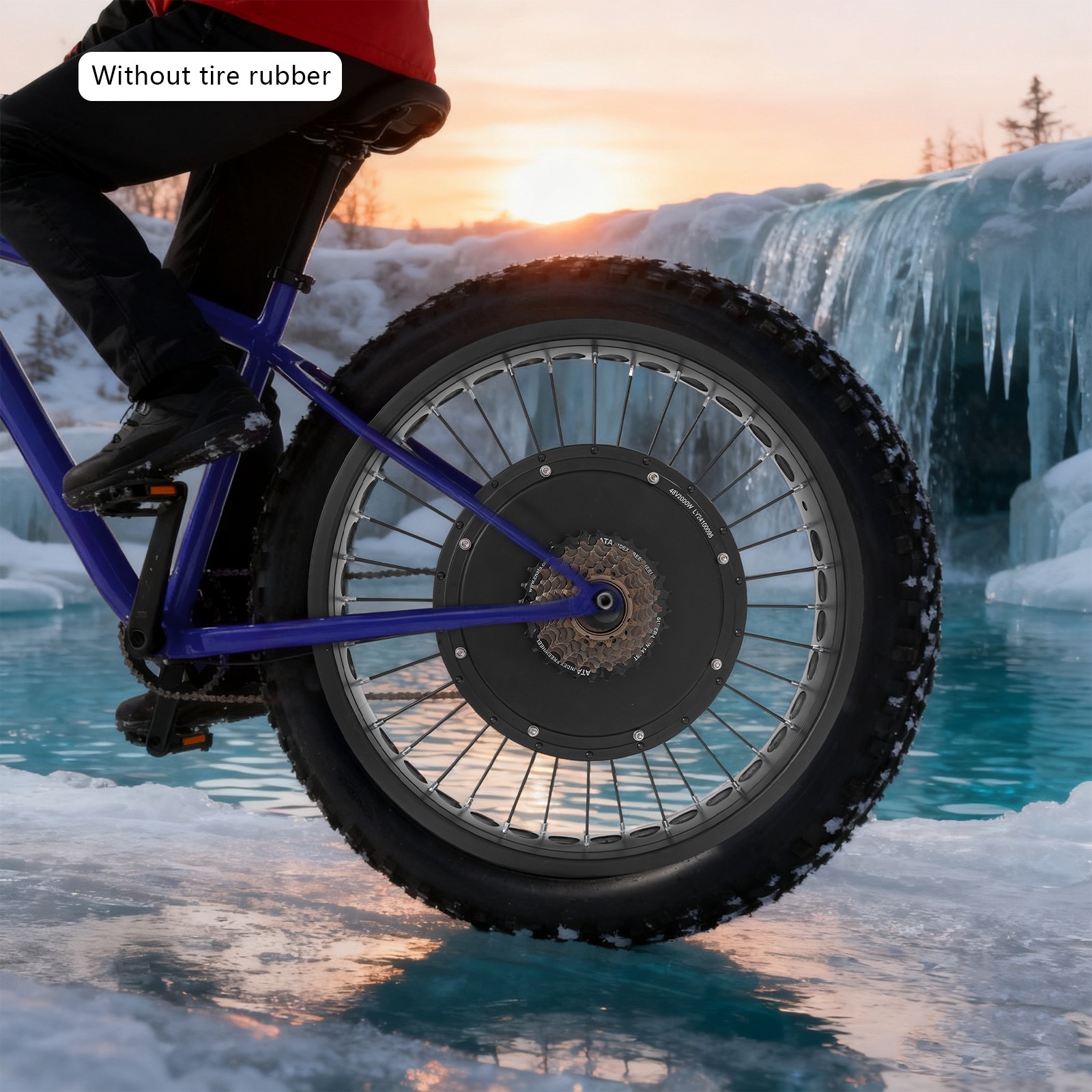 20″ 48V Fat Tire Electric Bike Rear Wheel Hub Motor Snow Bike Conversion Kit 2KW